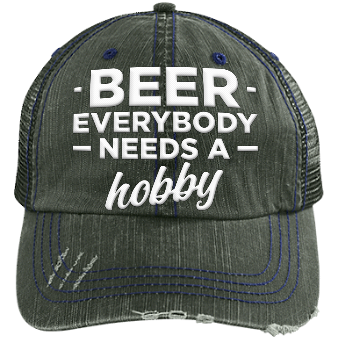 Beer Everyone Needs A Hubby | Distressed Unstructured Trucker Cap