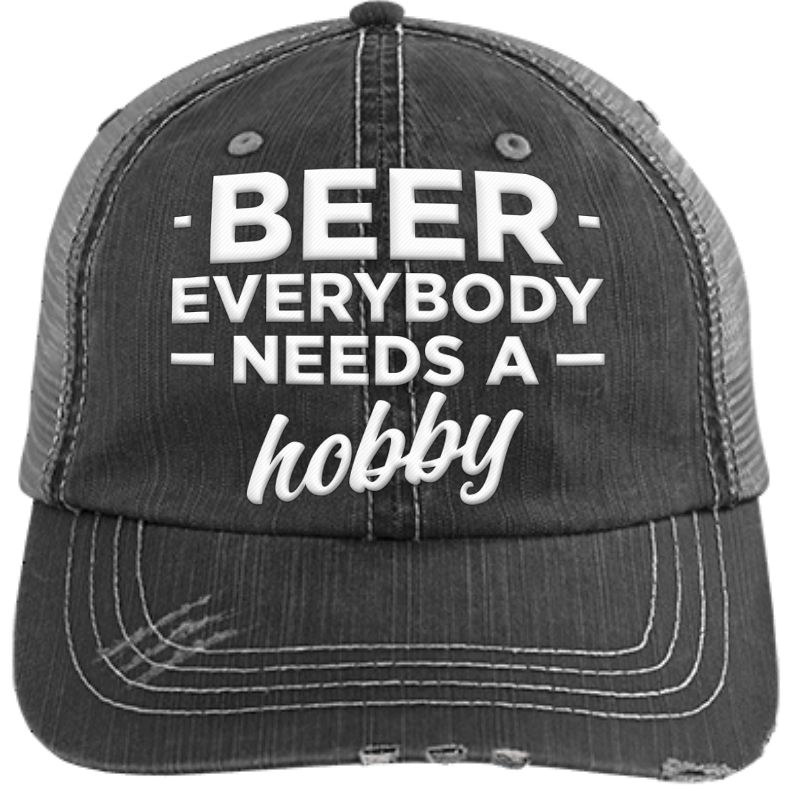 Beer Everyone Needs A Hubby | Distressed Unstructured Trucker Cap