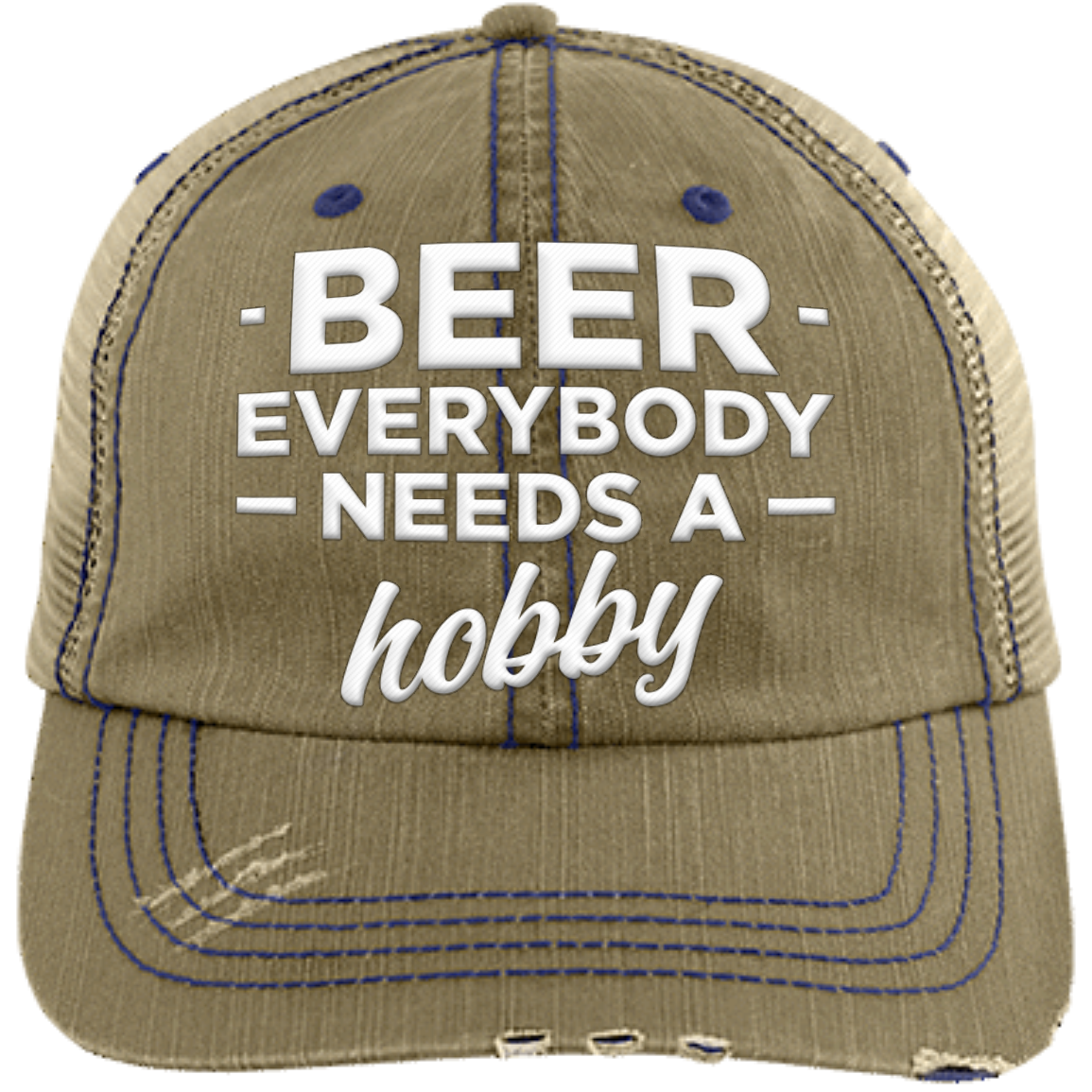 Beer Everyone Needs A Hubby | Distressed Unstructured Trucker Cap