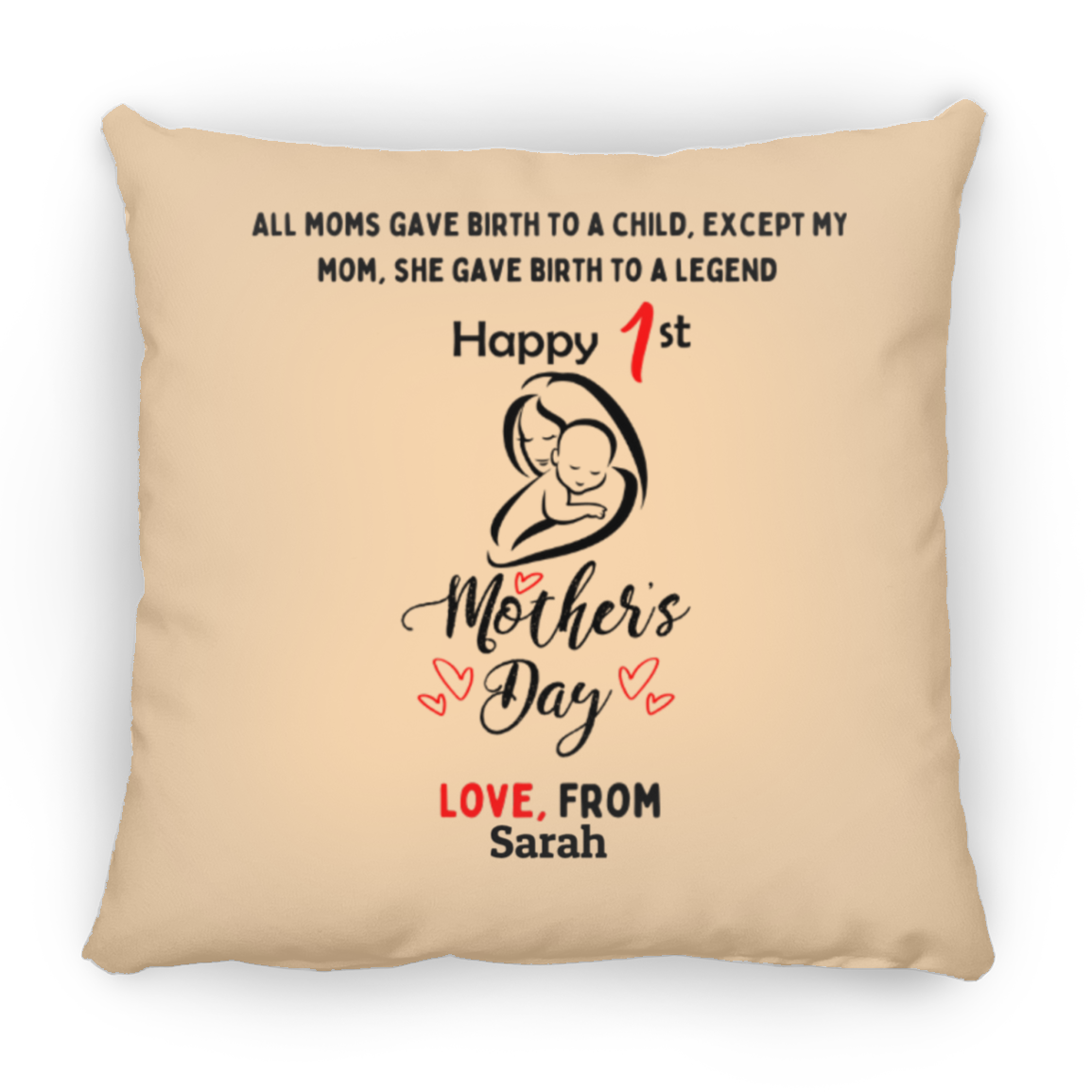 1st Mother's Day Square Pillow