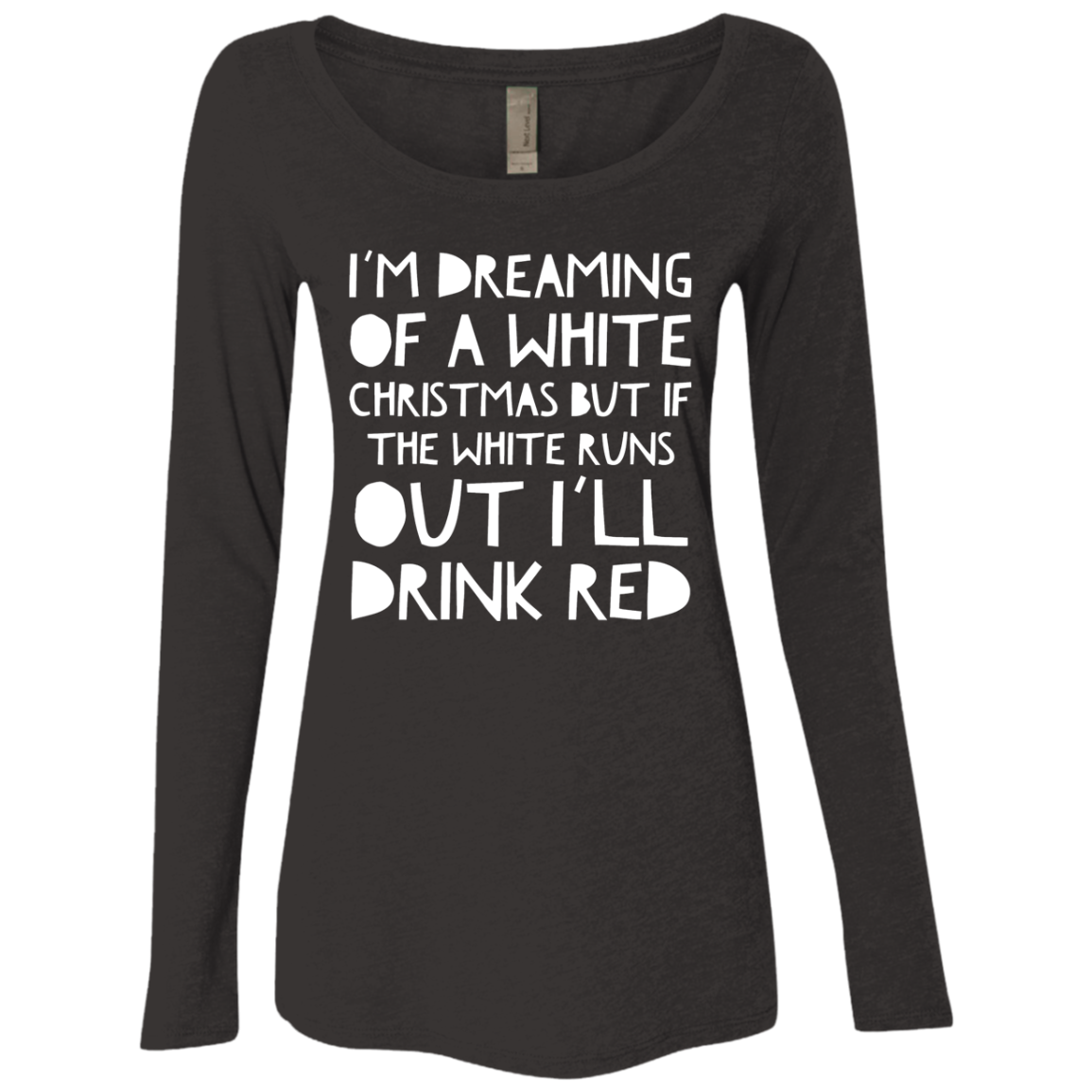 White Christmas | Ladies' Triblend LS Scoop