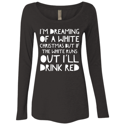 White Christmas | Ladies' Triblend LS Scoop