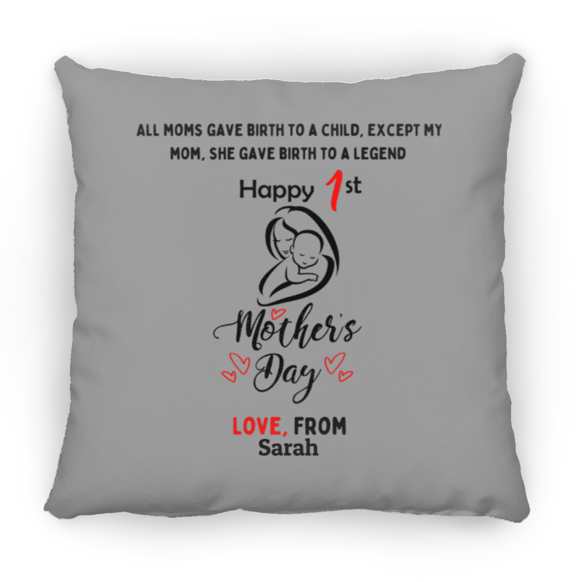 1st Mother's Day Square Pillow