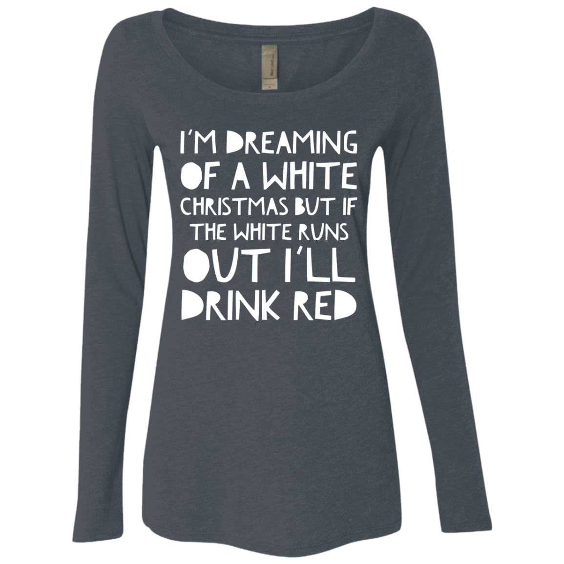 White Christmas | Ladies' Triblend LS Scoop