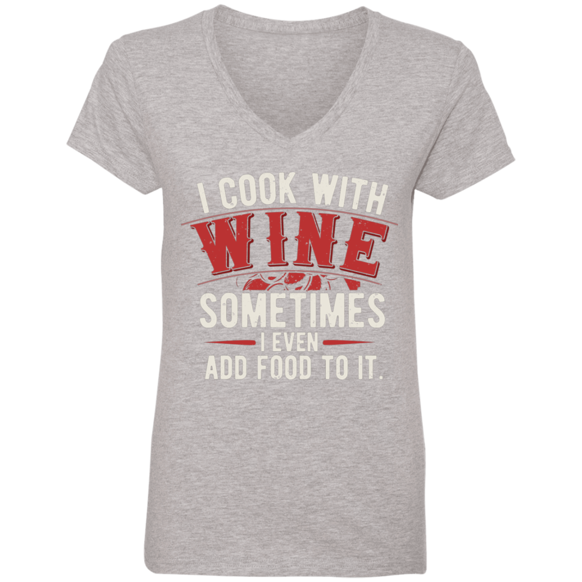 I-COOK-WITH-WINE | Ladies' V-Neck T-Shirt