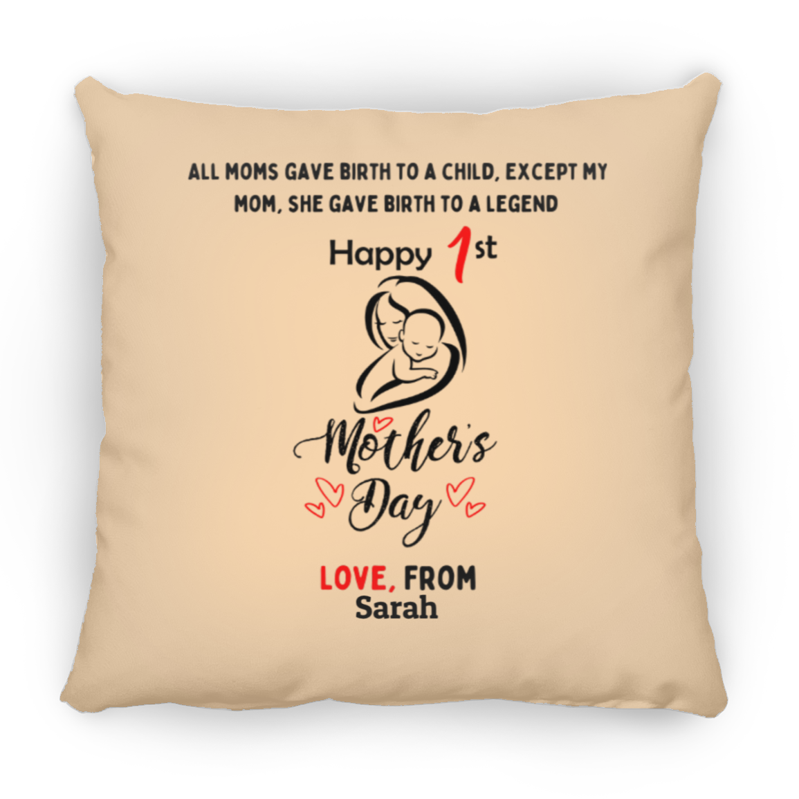 1st Mother's Day Square Pillow