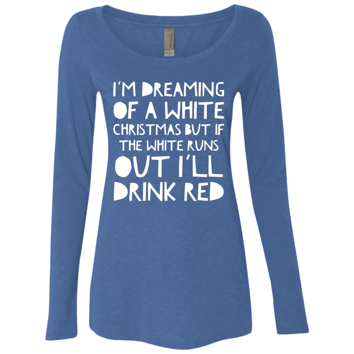 White Christmas | Ladies' Triblend LS Scoop