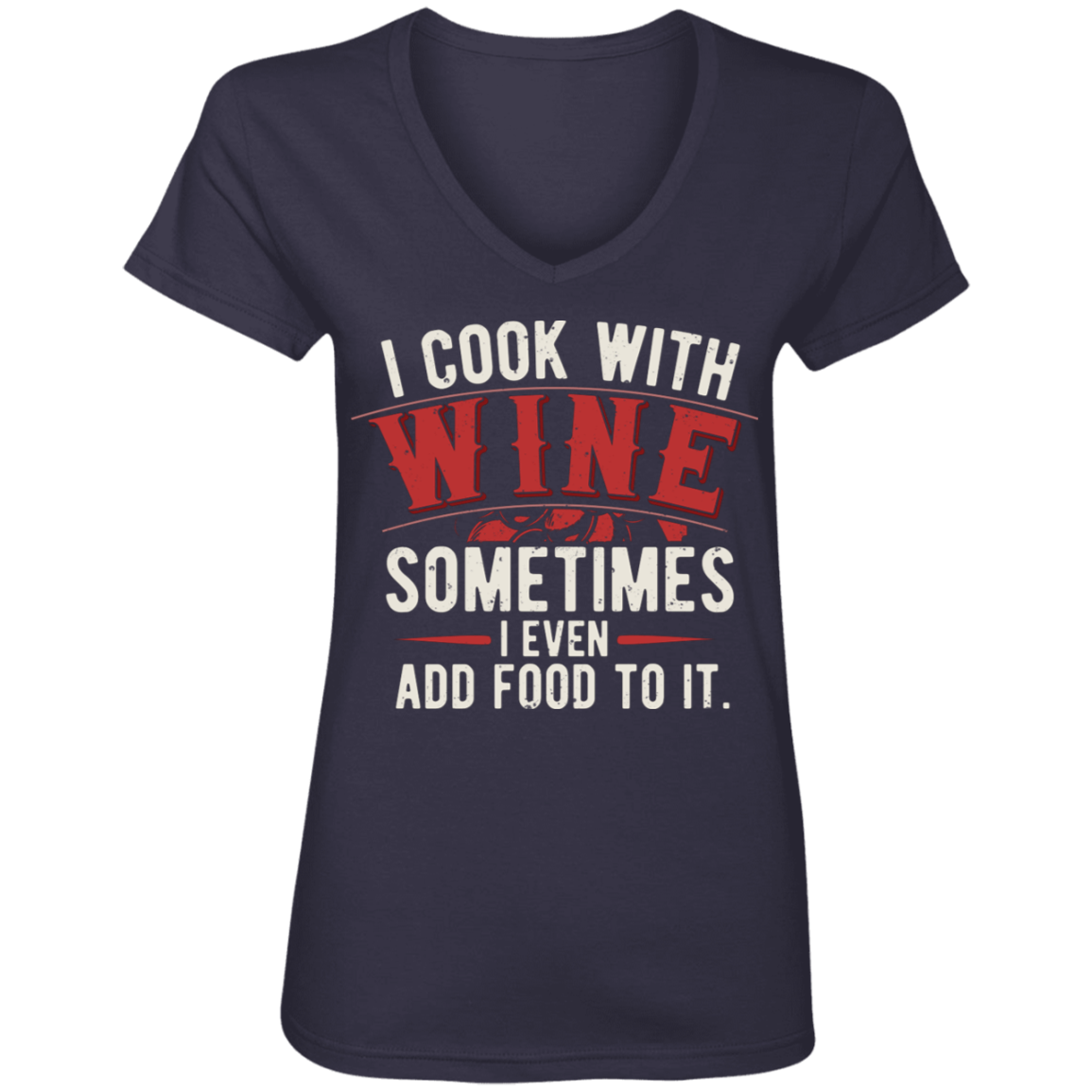 I-COOK-WITH-WINE | Ladies' V-Neck T-Shirt