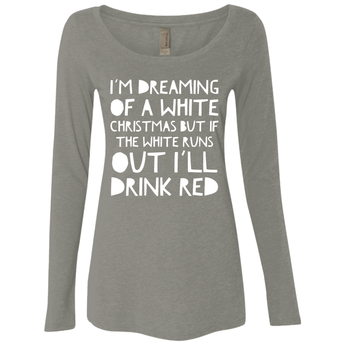 White Christmas | Ladies' Triblend LS Scoop