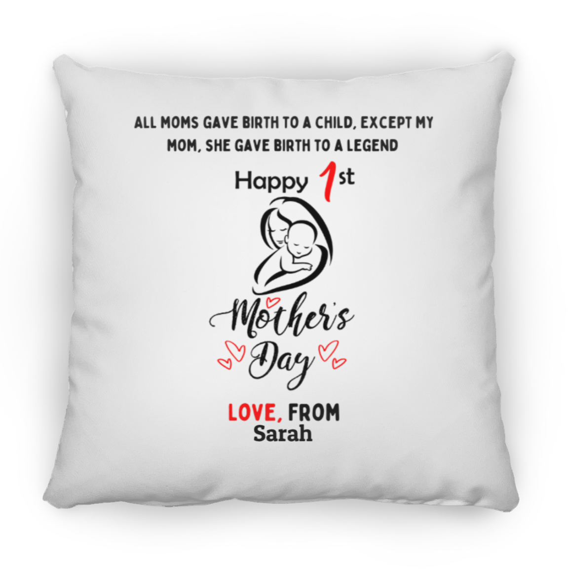 1st Mother's Day Square Pillow