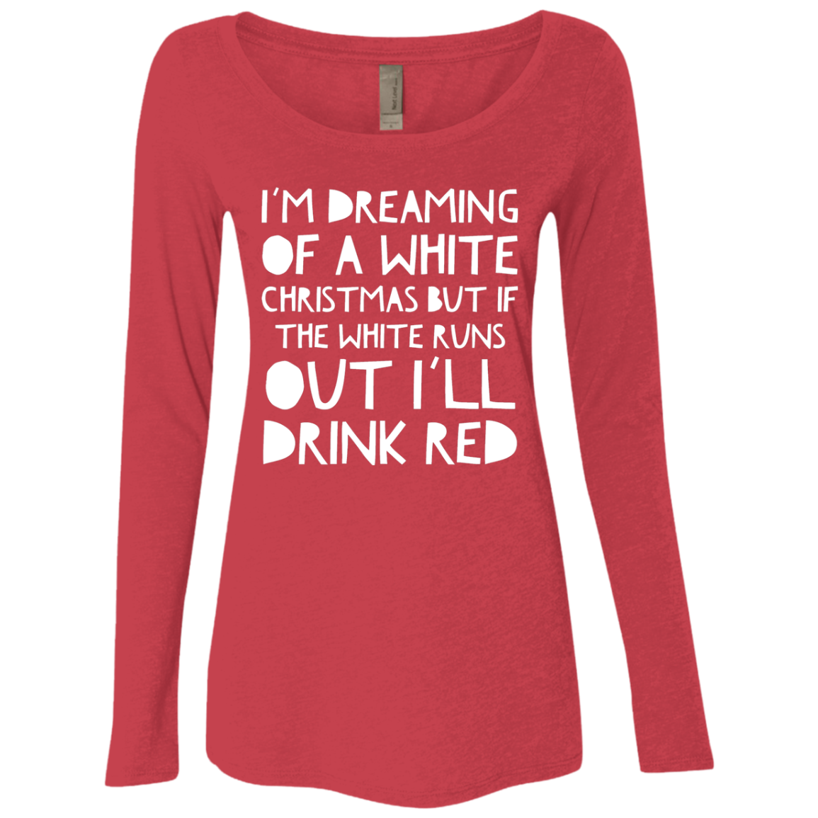 White Christmas | Ladies' Triblend LS Scoop