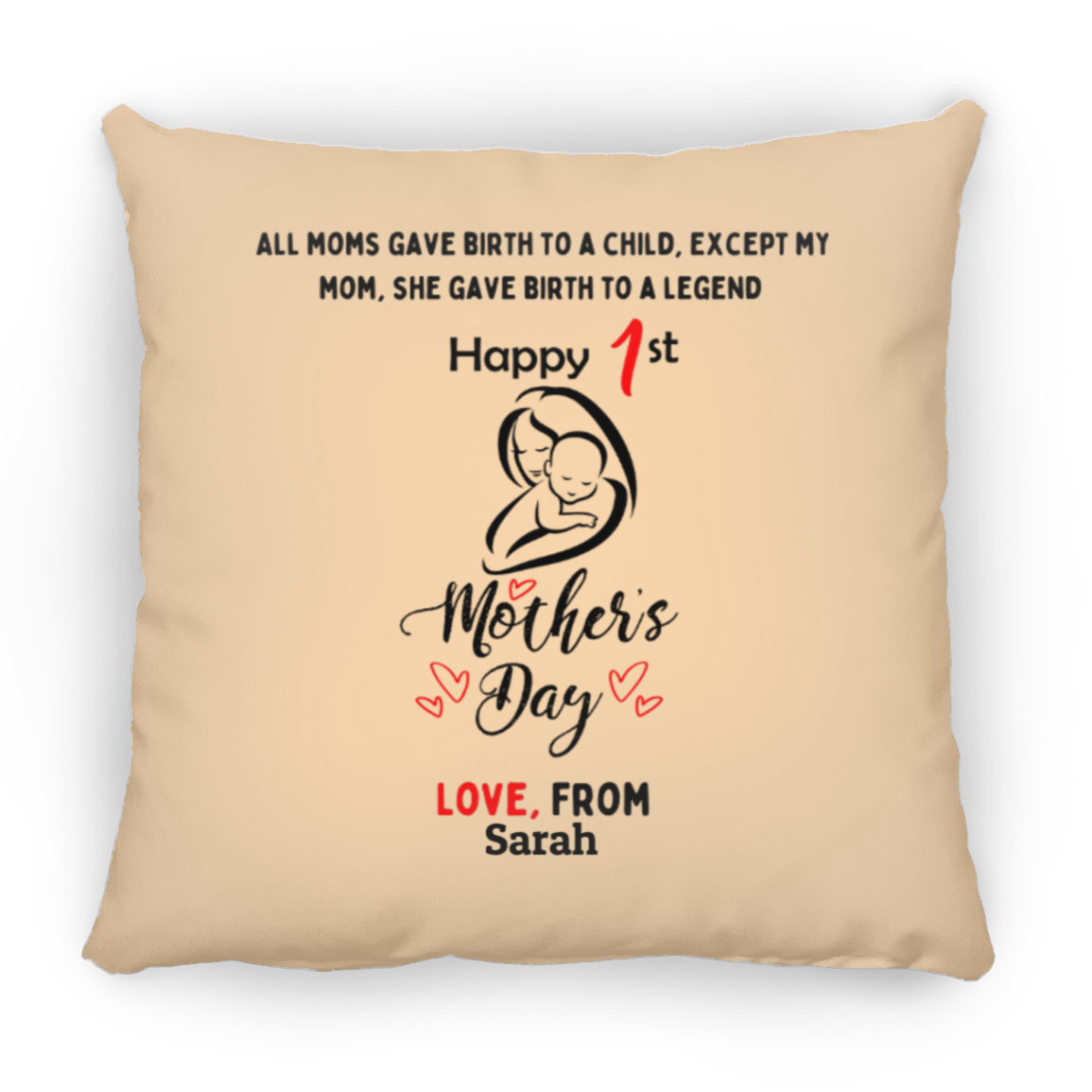 1st Mother's Day Square Pillow