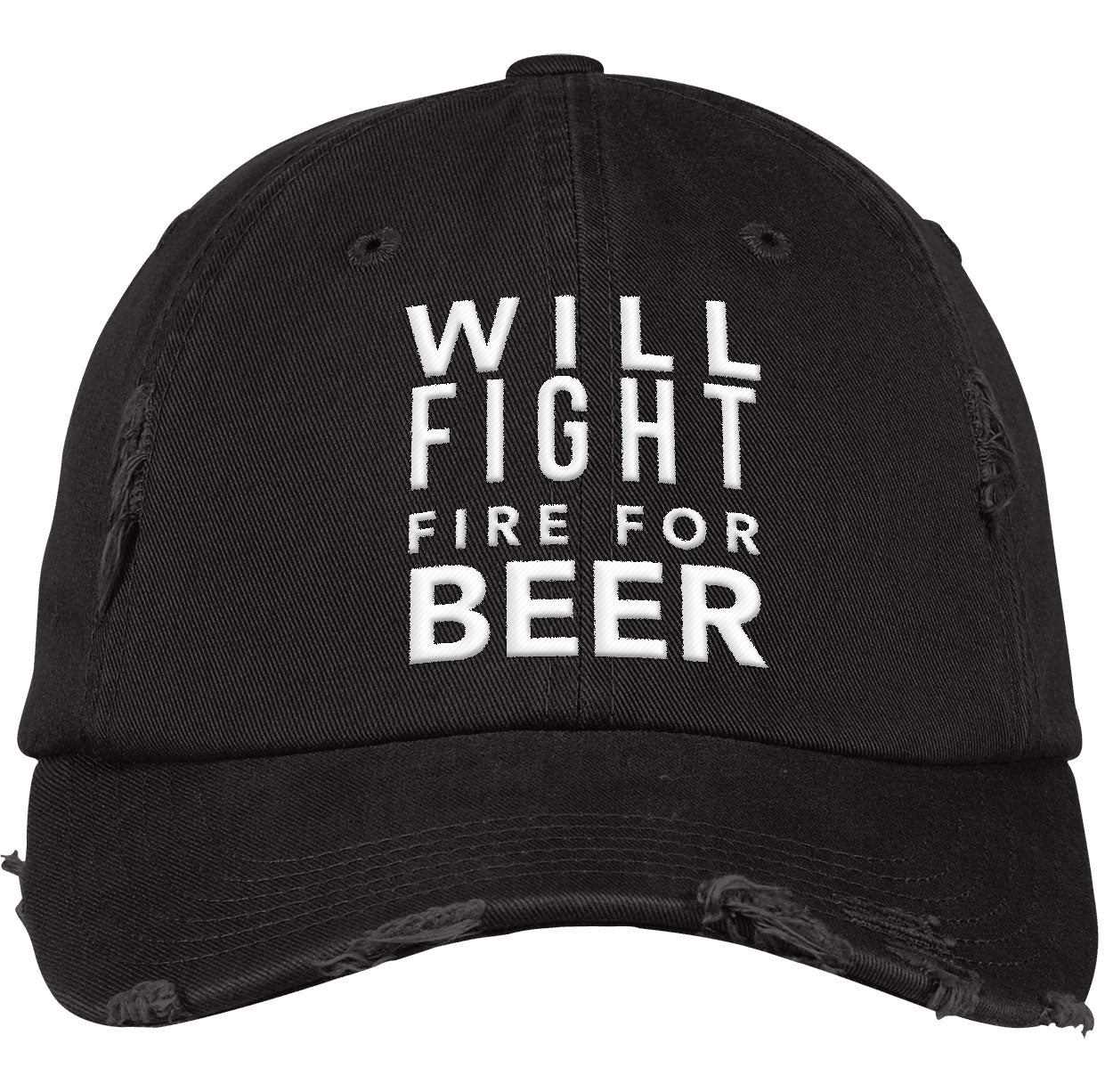 WILL FIGHT FOR A BEER | Distressed Dad Cap