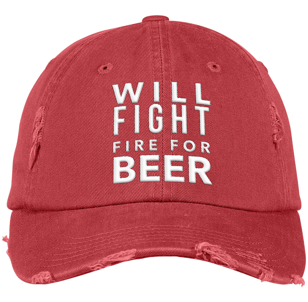 WILL FIGHT FOR A BEER | Distressed Dad Cap