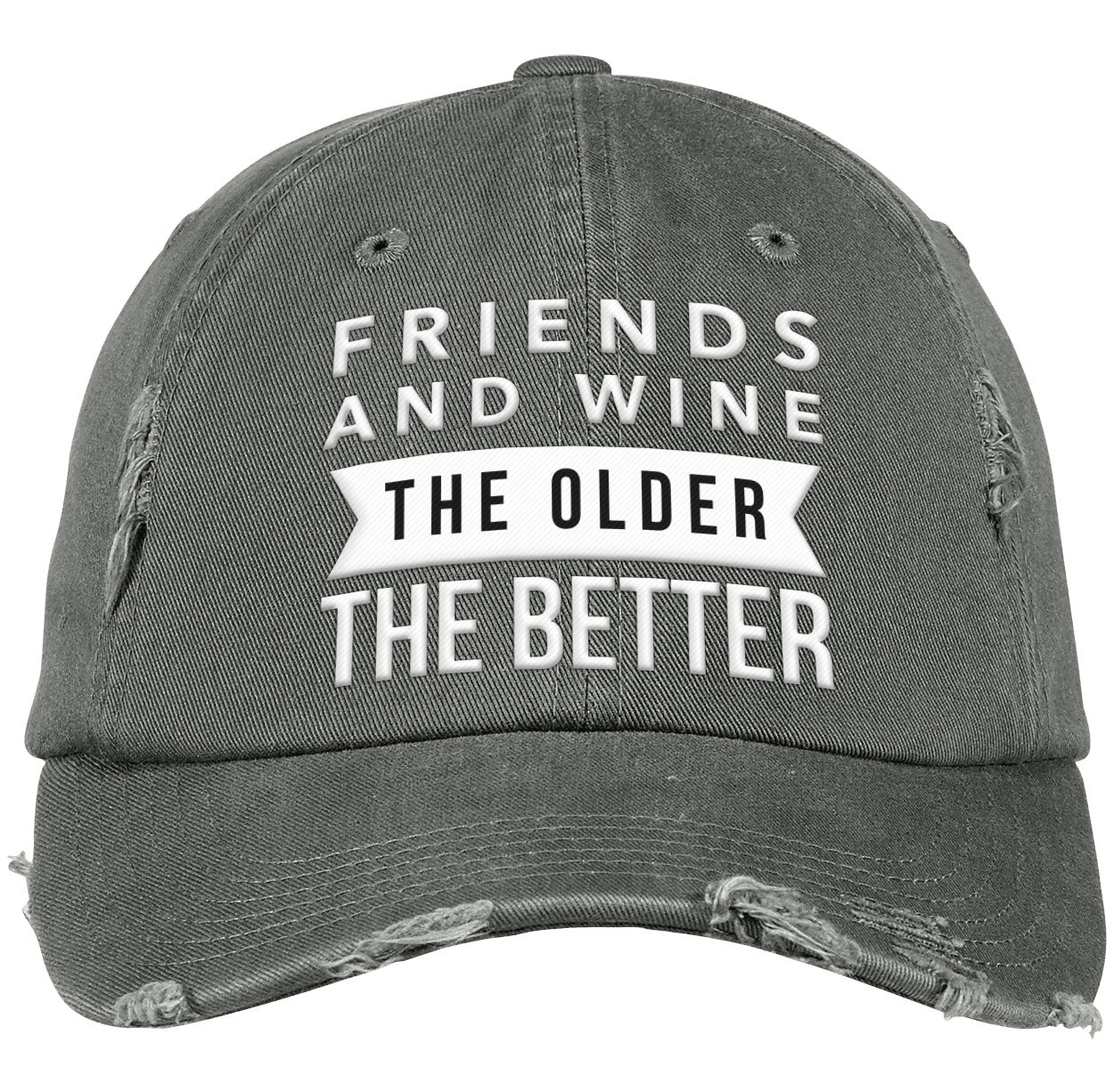 WINE & FRIENDS |  Distressed Dad Cap